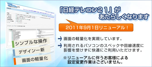 日経テレコン21があたらしくなります