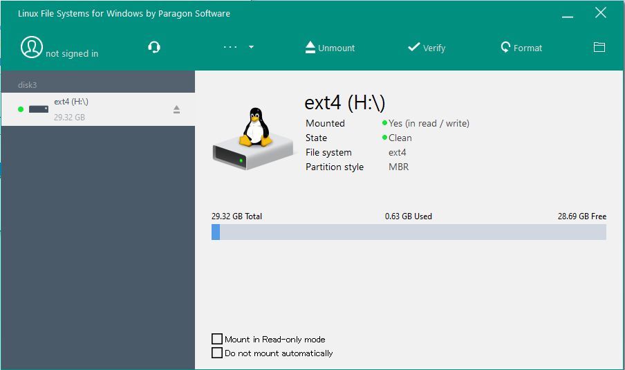 pS\tgEFA WindowsLinux̃f[^̓ǂݏ\ɂuLinux file systems for Windows by Paragon Softwareṽ[X