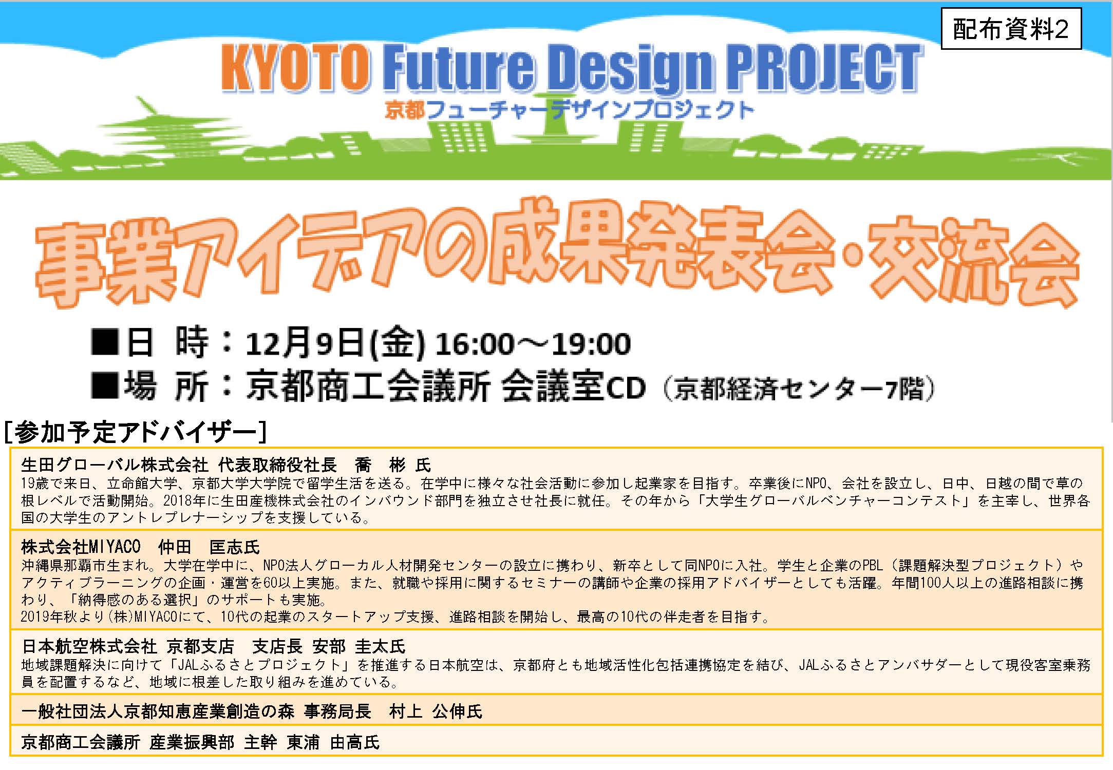 wKYOTO Future Design PROJECTx ƃACfAʔ\J