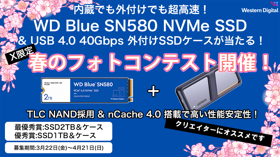 Western DigitaluWD Blue SN580 NVMe SSDUSB 4.0OtP[XvtHgReXg322()J