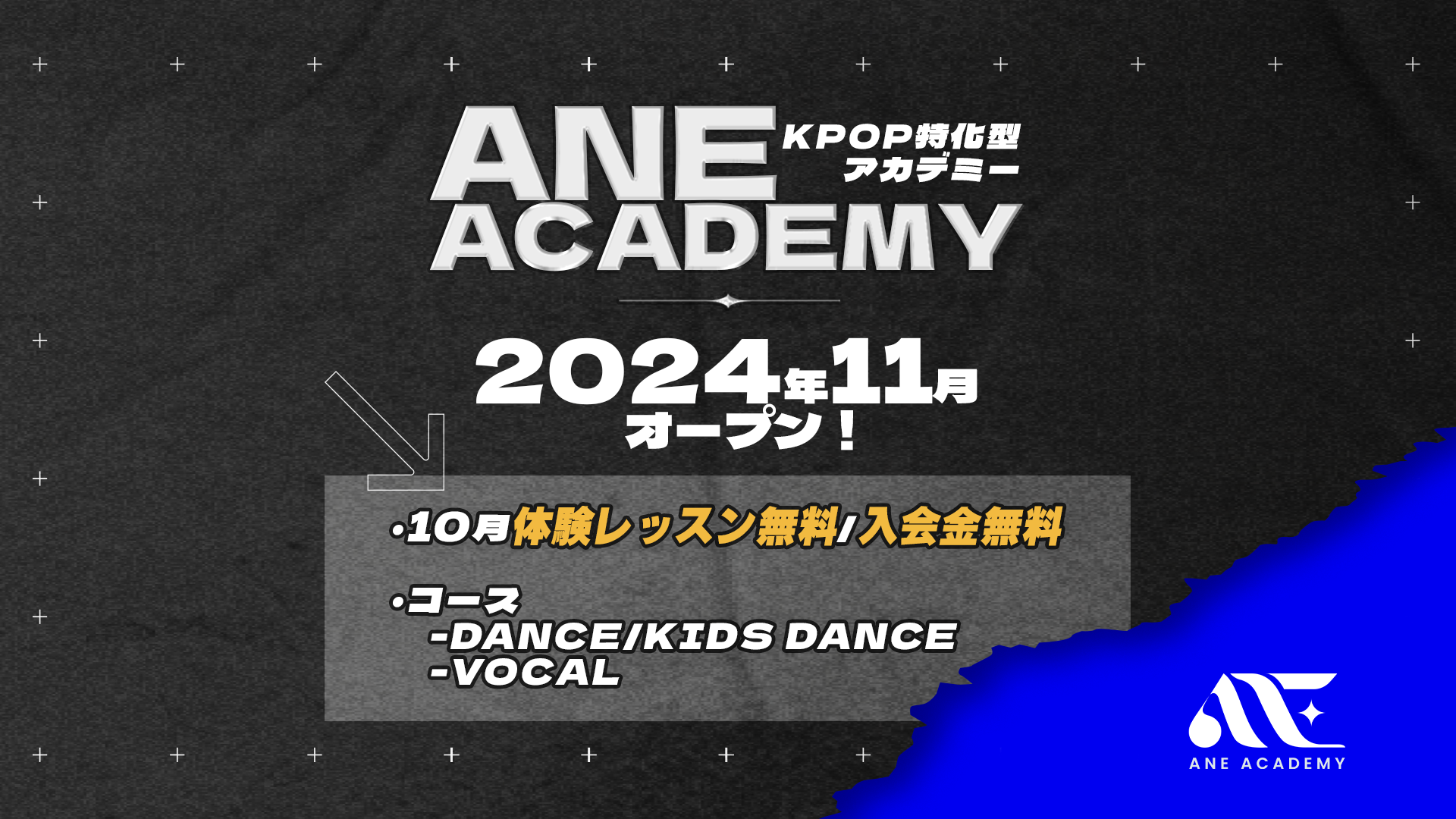 K-POP_XE{[JwׂuANE ACADEMYvsEc2024N11GRAND OPENI