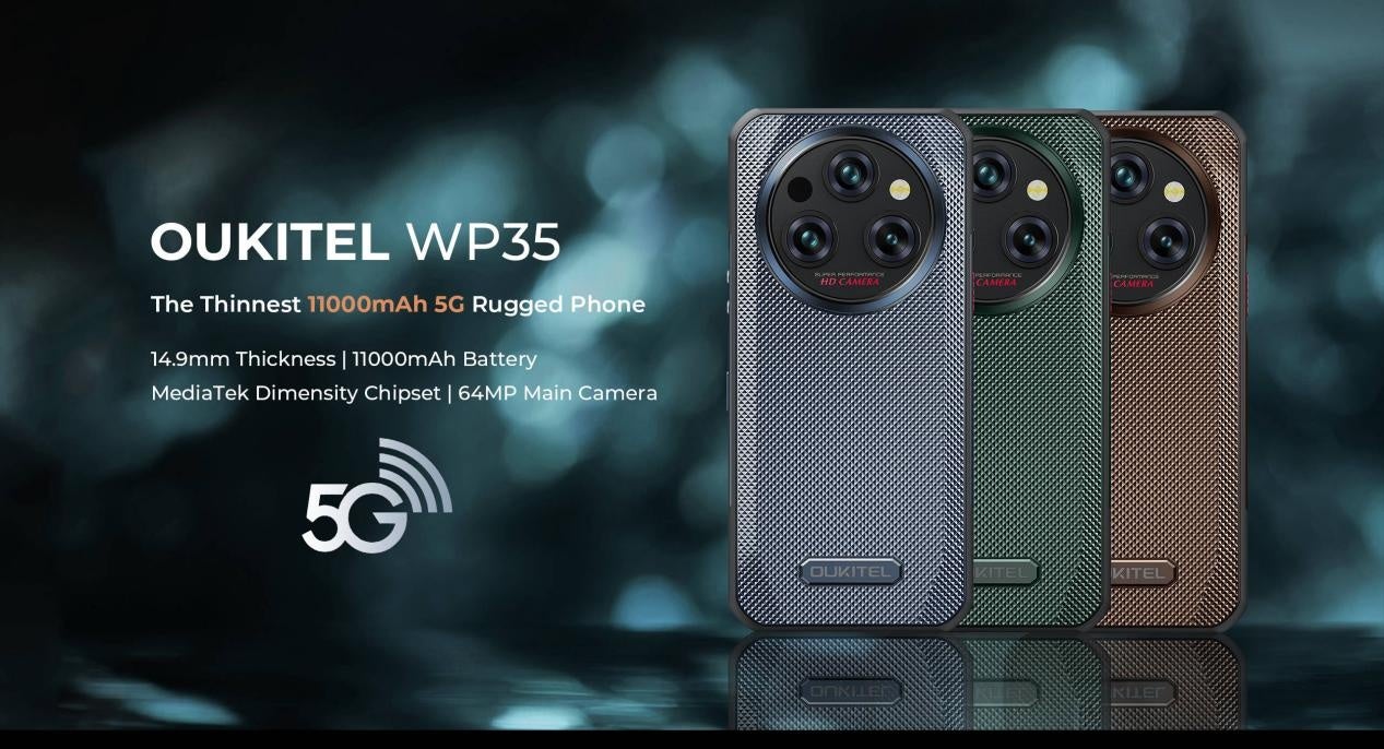 OUKITEL WP35AliExpressŐɓoFEŔ11000mAh 5G^tlXX}[gtHōȃ_Ch̃rWlXX^C