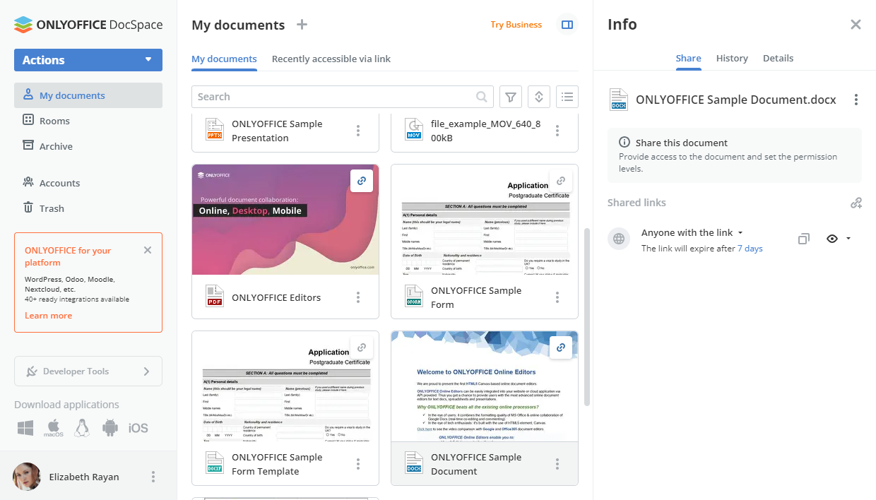 ONLYOFFICE DocSpace v2.5[XFVȋ@\ŐYT|[g