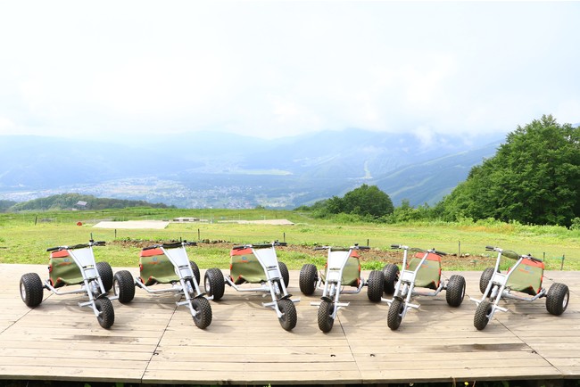 ヨーロッパで人気のアクティビティが日本初登場！白馬岩岳の山頂から北アルプスの絶景を眺めながら最大時速50kmで疾走する「Mountaincart（マウンテンカート）」が7月17日より提供開始