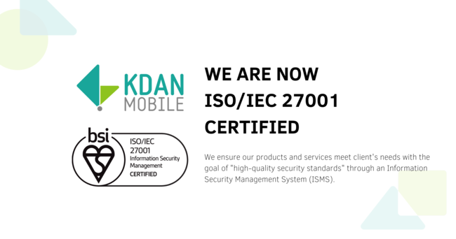 Kdan MobileZLeB}lWgVXeiISMSj̍ۋKiF؁uISO27001v擾