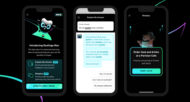 AI̖؂񂭁uDuolingo MaxvJ