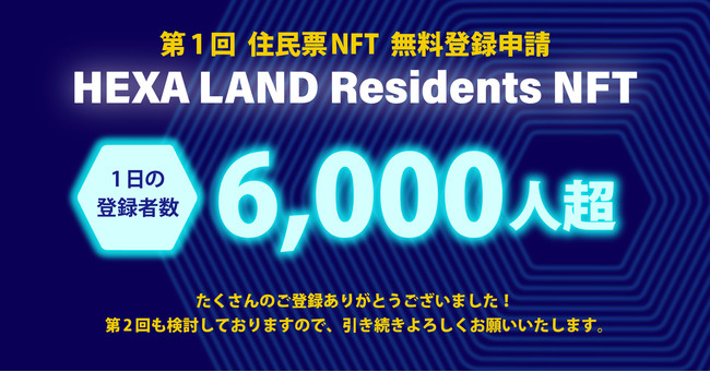 WEB3.0̖JI16,000l̏Zo^\܂IHEXA LAND Residents NFTiZ[NFTj