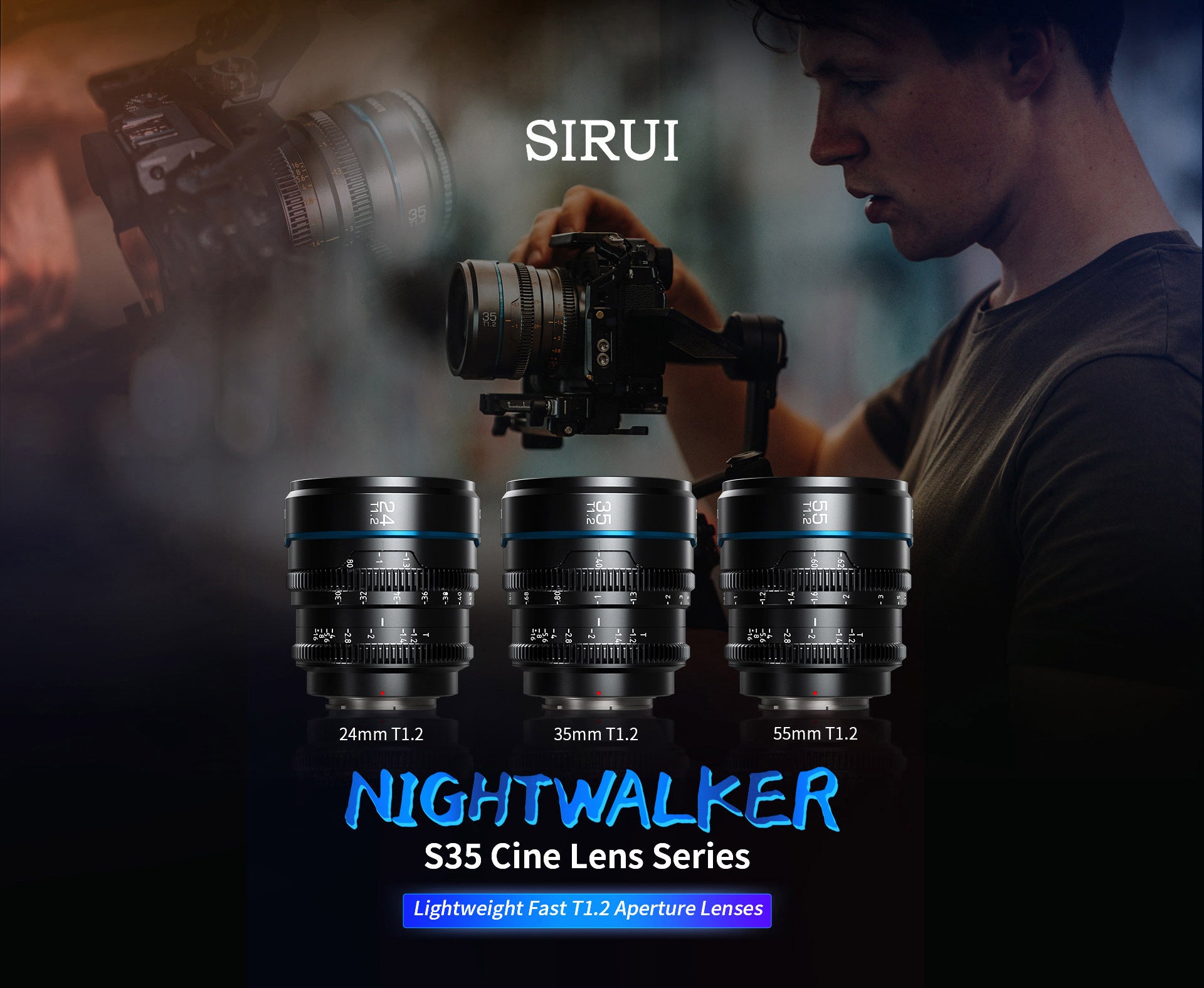 uNight Walker 55mm S35 T1.2Vl}YvŊɃLb`I̕\͂̊v