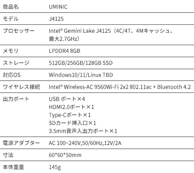 ̂ЂɎ܂钴^~jPCuUMINICvySSDő512GBE4K/60HzΉEWindows10ځz