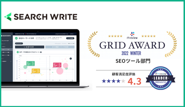 y2A܁zSEOc[uSEARCH WRITEiT[`CgjvITreview Grid Award 2022 WinterɂāuLeaderv܁I