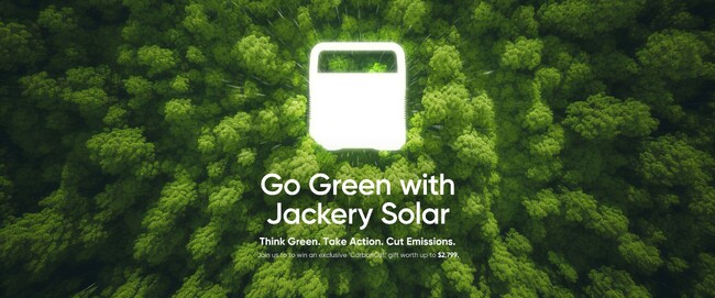 yJackeryz422A[XfCin̓jɁuGo Green with Jackery SolarvʃLy[JÁIJackeryʂȏܕipӁI