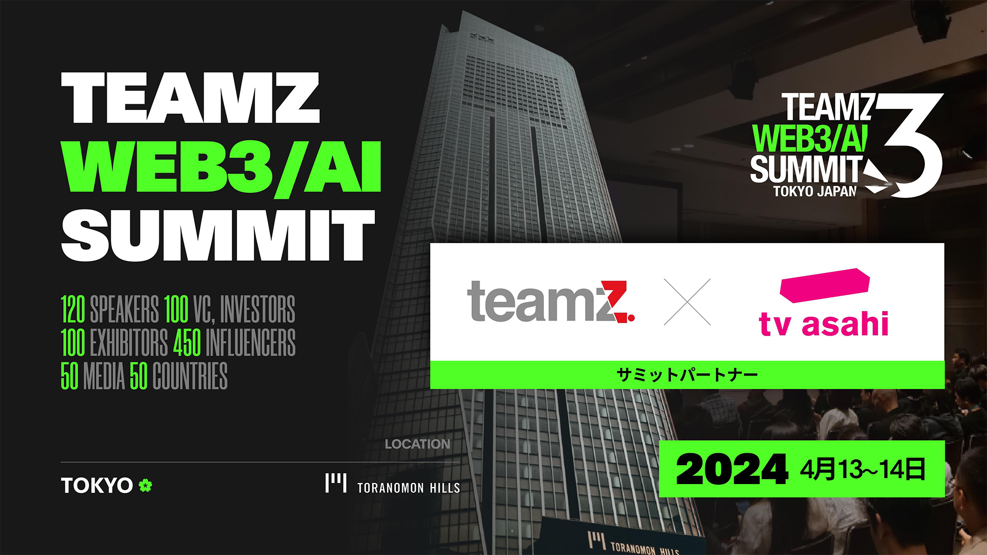 erT~bgp[gi[ɎQI{ő勉WEB3/AIJt@XuTEAMZ WEB3 / AI SUMMIT 2024v2024N413&14(y)ɌՃmqYtH[ɊJ