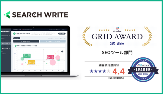 PLAN-B񋟂^p^SEOc[uSEARCH WRITEiT[`CgjvITreview Grid Award 2023 WinteruLeaderv