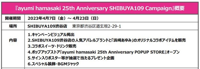 wayumi hamasaki 25th Anniversary SHIBUYA109 Campaignx