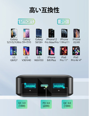 yRAVPower/up[z20Wo e 20,000mAh }[d/PD3.0Ή "RP-PB235"𔭔