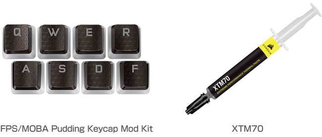 CORSAIRАAFPS/MOBApL[LbvZbguFPS/MOBA Pudding Keycap Mod KitvAM`ʂɗDꂽSx̃T[}OXuXTM70v𔭕\