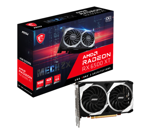 MSIAAMD Radeon(TM) RX 6500 XT𓋍ڂOtBbNXJ[huRADEON(TM) RX 6500 XT MECH 2X 4G OCv𔭔