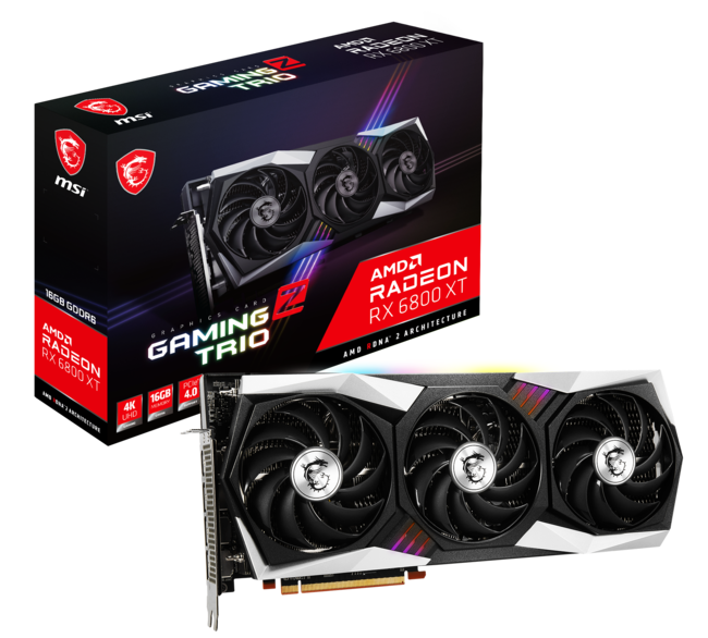 MSIAAMD Radeon(TM) RX 6800 XT𓋍ڂOtBbNXJ[huRADEON(TM) RX 6800 XT GAMING Z TRIO 16Gv𔭔