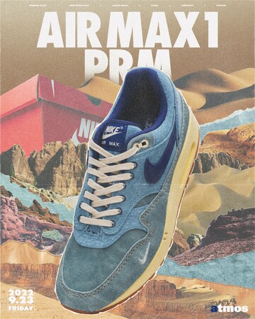 Be[WW[YfiƂWu[̃fjfނuNIKE AIR MAX 1 PRM gDirty DenimhvoB