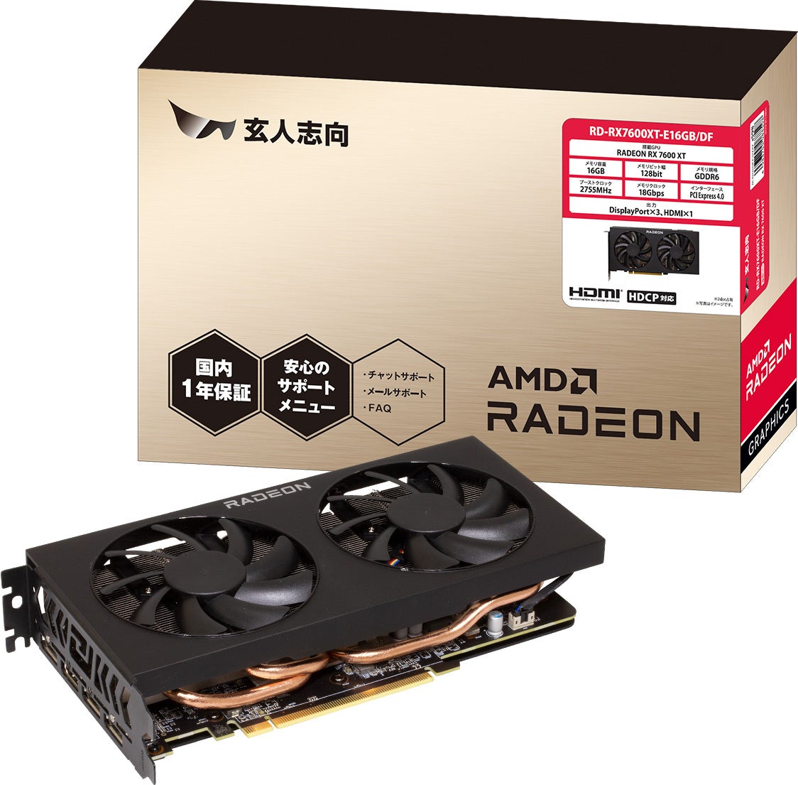 yluzRadeon RX 7600 XT fAt@ڃOtBbN{[hwRD-RX7600XT-E16GB/DFx