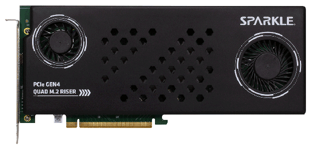 SPARKLEAPCI Express 4.0ڑ M.2 NVMe SSD x4ډ\ȕϊwPCIe GEN4 QUAD M.2 RISER CARDx