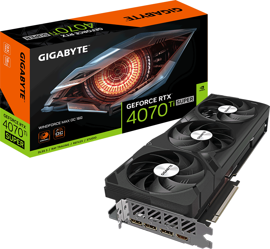 GIGABYTEAGeForce RTX 4070 Ti Super p3At@ڃI[o[NbNOtBbN{[hwGV-N407TSWF3MAX OC-16GDx