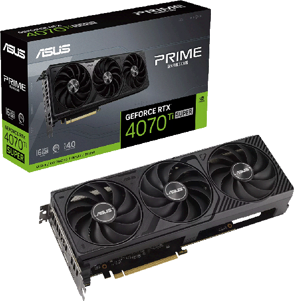 ASUSAGeForce RTX 4070 Ti Super pgvt@ڃI[o[NbNOtBbN{[hwPRIME-RTX4070TIS-16Gx