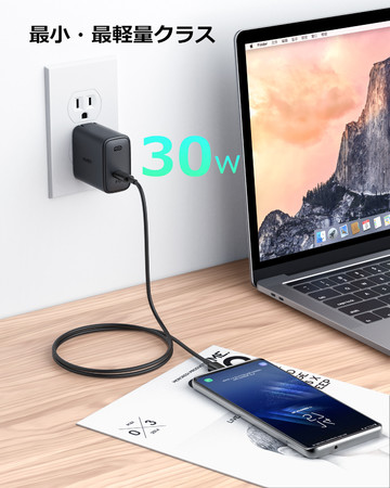 ^Ōyʂ`IAUKEY 30W USB-C}[d PA-F2Ԍ蔼zItIMacBook AirɂtXs[h[d