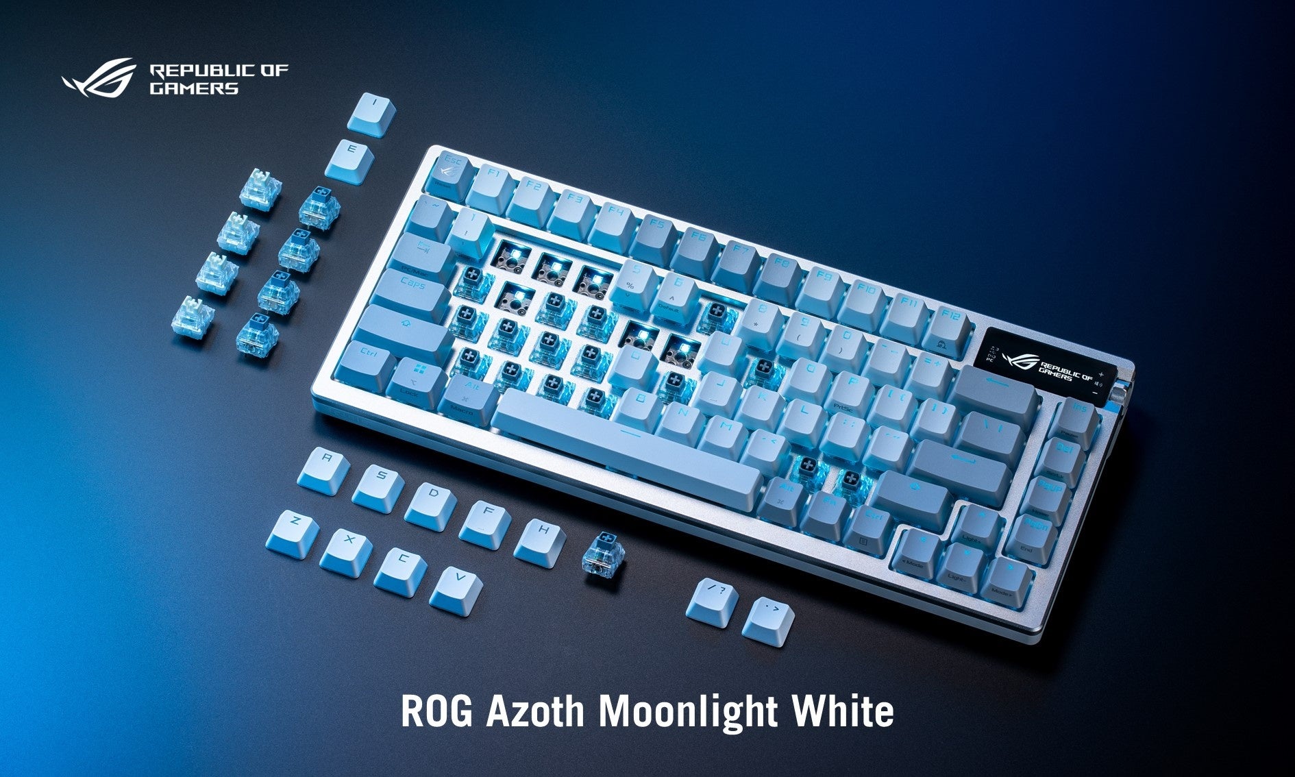 ASUS̃Q[~OuhRepublic of GamersA ROG NX Snow̗pJX^L[{[huROG Azothv̔Fo[WMoonlight White𔭕\