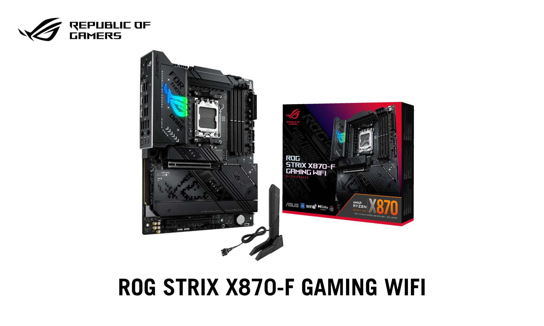 ASUS̃Q[~OuhRepublic of GamersAAMD AM5 \PbgΉROG STRIX X870}U[{[h2i\