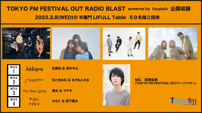 TOKYO FM wFESTIVAL OUTxJ^uRADIO BLAST powered by Fanpla Kitvp[\ieBWIXi[50𖳗ҁIiY2/26j